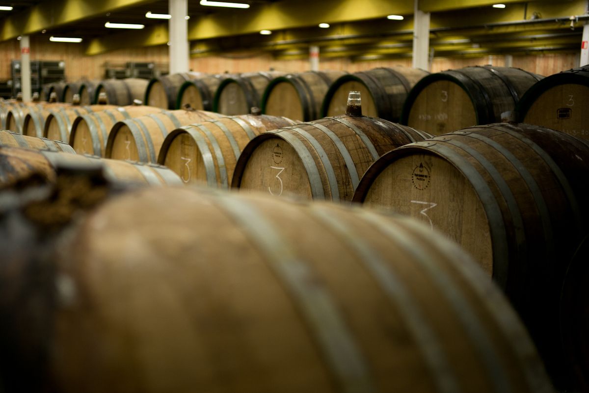 Le chai de fûts de Lot compte près de 300 barriques de toutes formes et tailles.