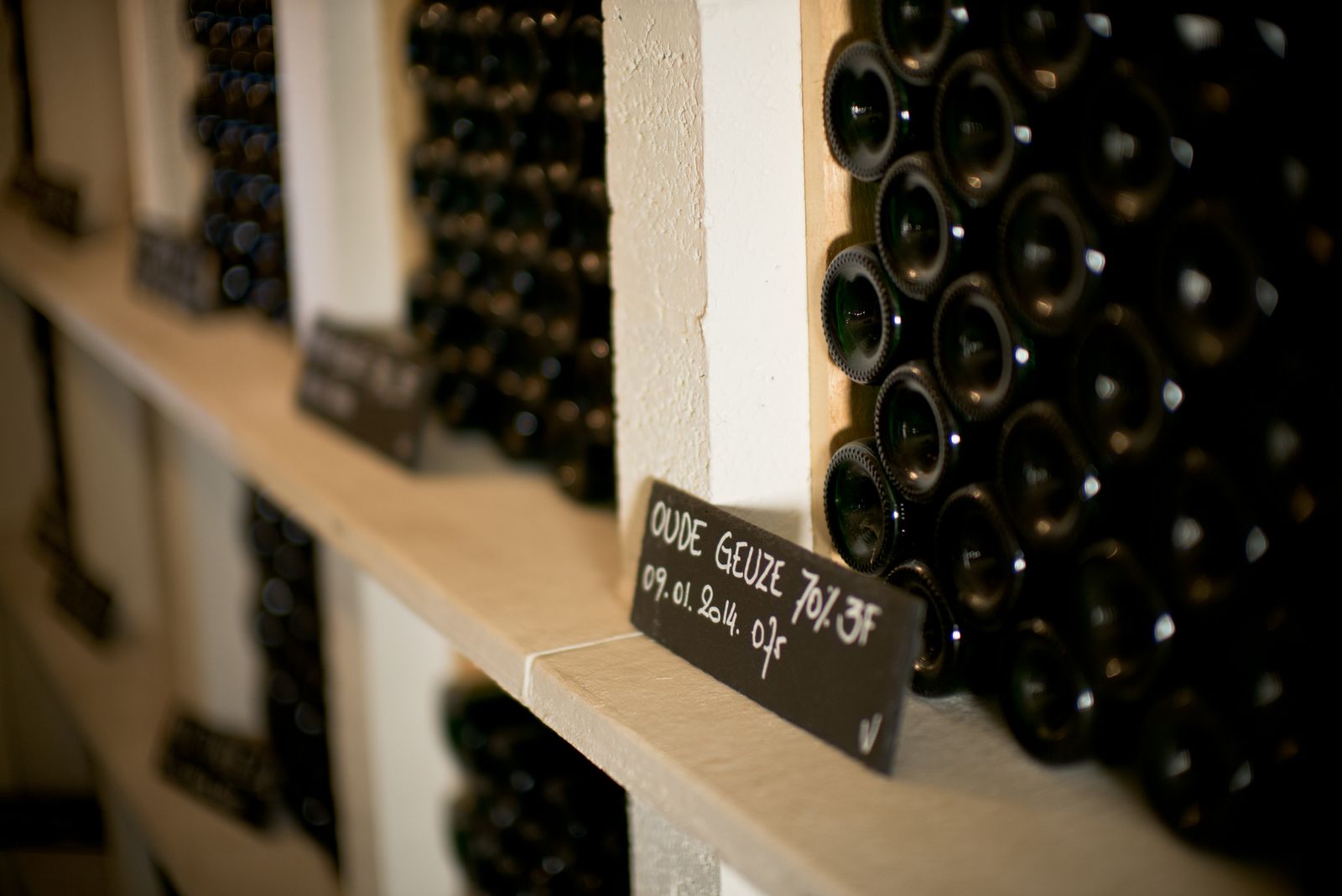 The lambic cellar at 3 Fonteinen, clocking at about 150.000 bottles.